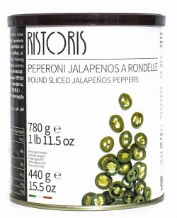 Round Sliced Jalapeños Peppers Tin 4/4 - 780 G